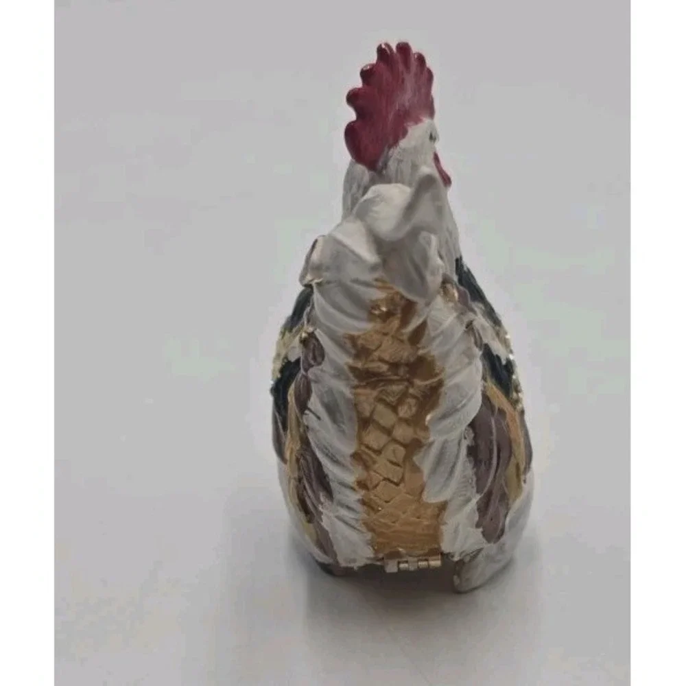 Leonardo Collection Jeweled Rooster Trinket Box Rhinestone Figurine Vintage
